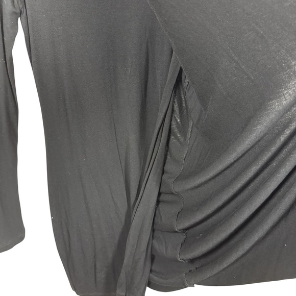 Bar III Women’s Long Sleeve Bodycon Wrap Jersey Mini Dress Black Size XS - Picture 3 of 7